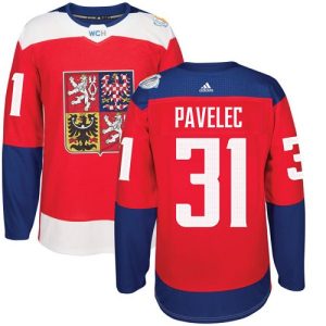 Herren Team Czech Republic #31 Ondrej Pavelec Authentic Rot Auswärts 2016 World Cup